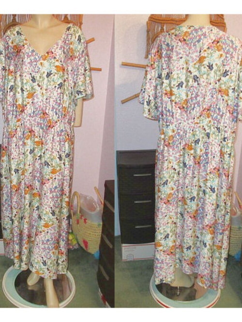 BloomChic Cottagecore Maxi Dress Size 28 Pockets Swing Pleated Flutter Fairy NWT - Picture 2 of 10